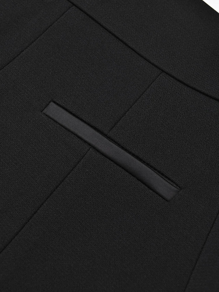 EAM - Minifalda negra con cinturón y pedrería irregular, cintura alta, para mujer, tendencia de moda, primavera otoño 2025, JY75801