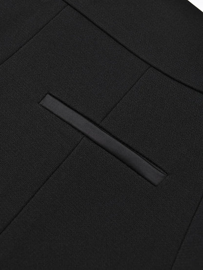 EAM - Minifalda negra con cinturón y pedrería irregular, cintura alta, para mujer, tendencia de moda, primavera otoño 2025, JY75801
