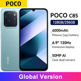 Global Version POCO C85 Smartphone 6.9" Dot Drop display 50MP Camera 6000mAh battery 33W Helio G81-Ultra NFC
