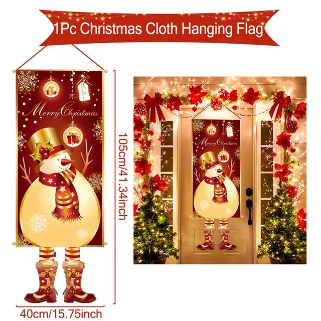 Pancarta colgante de Papá Noel, adornos navideños para el hogar, regalos de Año Nuevo 2023 y 2024 