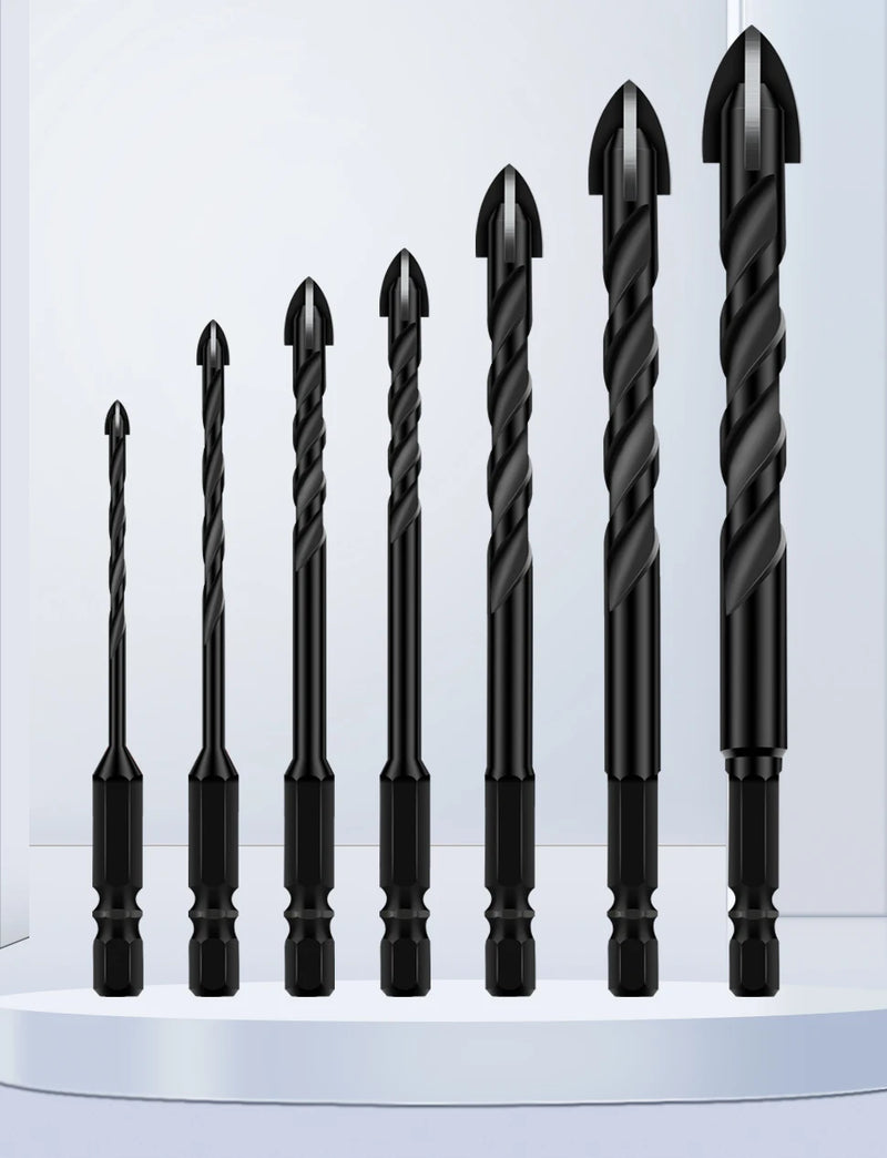 Cross Hex Tile Drill Bit For Glass Concrete Ceramic Tile Hole Opener Tunsten Carbide Hard Alloy Bits Set Tools 3 4 5 6 8 10 12mm