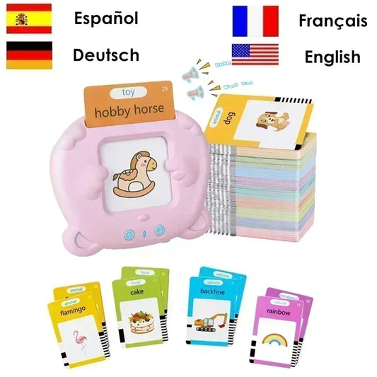 Learning Machine for Children Speaking Flash Cards Kindergarten Kids Language Electronic Audio Book Learn English German Spanish French