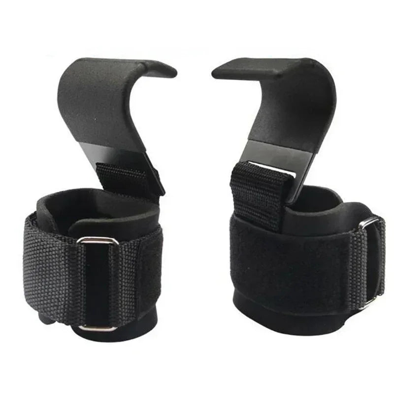 1PC Weight Lifting Hook Grips with Wrist Wraps Gym Hand-Bar Wrist Strap  Fitness Hook Weight Strap Pull-Ups Power Lifting Gloves