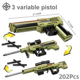 Technical Building Blocks Toys Gun Scorpion Uziel Submachine Magnum Eagle USP Pistol WW2 Military SWAT Weapon Model For Children