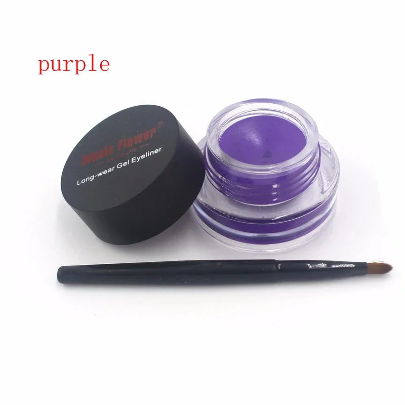 Venda quente roxo preto azul marrom delineador gel à prova de água e borrão-prova cosméticos conjunto olho forro kit na maquiagem dos olhos m1009 #