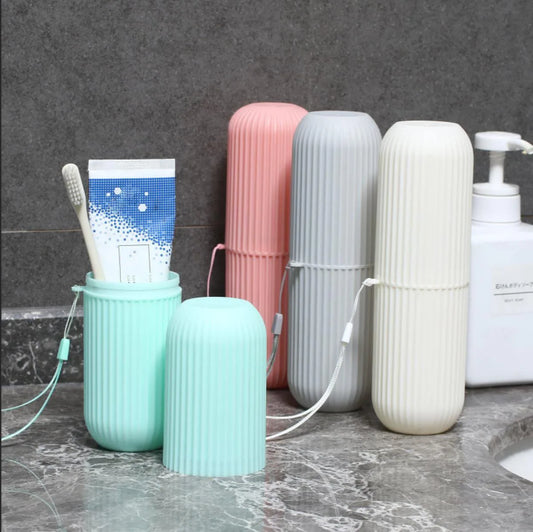 1Pc Portable Toothbrush Cup Bathroom Toothpaste Holder Storage Case Box Organizer Travel Toiletries Storage Cup New Creative