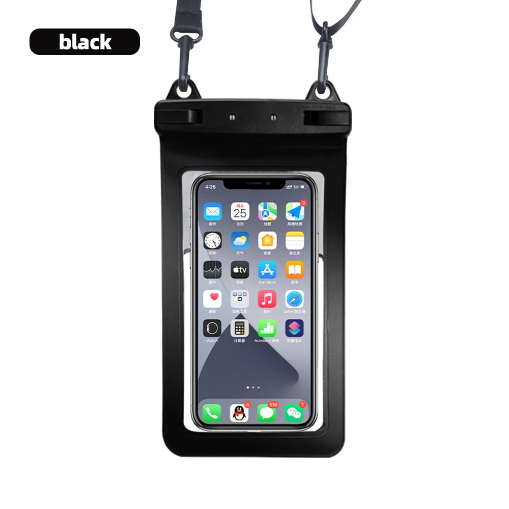 Funda impermeable FONKEN para teléfono, transparente, para la nieve, la selva tropical, bolsa seca, bolsa para natación, fundas grandes para teléfono móvil.