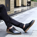 Men Oxfords Genuine Leather Dress Shoes Brogue Lace Up Italian Mens Casual Shoes Luxury Brand Moccasins Loafers Plus Size 38-48
