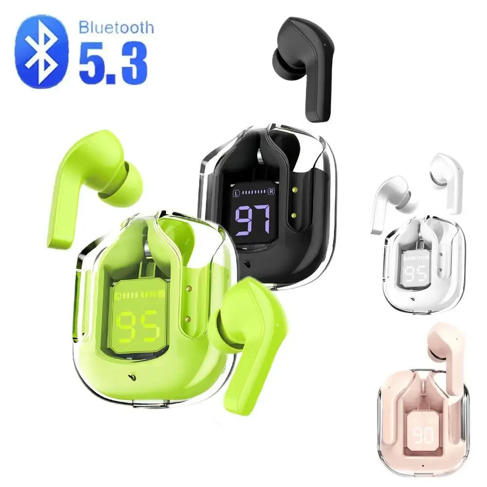 Auriculares inalámbricos TWS con Bluetooth 5.3, auriculares deportivos para juegos, reducción de ruido, graves, control táctil para todos los teléfonos.