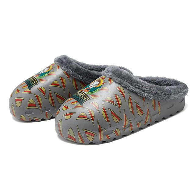Pantuflas de felpa para hombre, suaves, cálidas y cómodas, de algodón para interiores y el hogar, a la moda para invierno. 