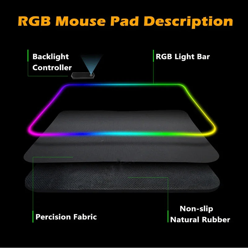 Alfombrilla de ratón luminosa Apex Legend, protector de escritorio, accesorio de anime, alfombrilla de ratón RGB, teclado, ordenador, gamer, mesa, alfombrilla retroiluminada para juegos