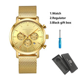 HANNAH MARTIN Brand Men Watch Black Stainless Steel Waterproof Fashion Sports Multifunctional Quartz Wristatch Relogio Masculino