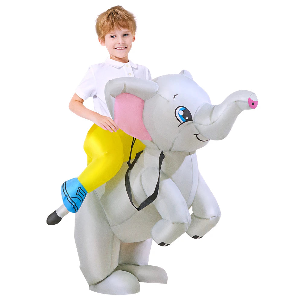 Adult Rooster Inflatable Costume Funny Unicorn Elk Animals Inflatable Suit Halloween Carnival Half Body Blow Up Suit for Cosplay