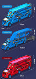 Large Kid Truck Deformation Transporter Car Toys Models Educational Model Folding Track Racing Vehicle Boys Girls Birthday Gift