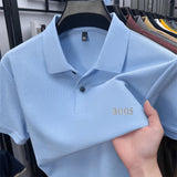 Cotton100% Men's Summer High Quality Short Sleeves Polo Shirt Lapel Button Letter Printing T-Shirt Business Leisure Men Clothing
