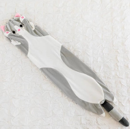 Peluche de gato largo, suave y divertido, de 50/70/90/110/130 cm, ideal para la oficina, la siesta, la cama, el sueño y la decoración del hogar, ideal como regalo para niñas y niños.