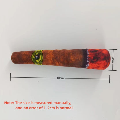 Juguete de peluche con sonido de cigarro para perros, juguete para cachorros con palo verde, juguete para morder con chirrido, relleno crudo, para articulaciones de perro.