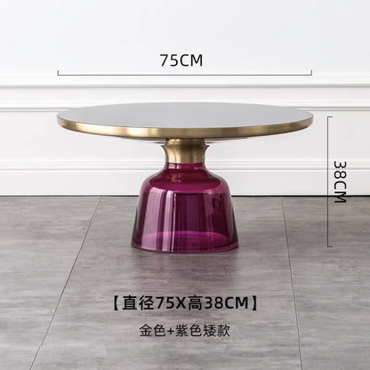 Artistic Glass Coffee Tables, Creative Design End Tables for Living Room , Stylish Accent Tea Table with Various Sizes & Colors