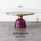 Artistic Glass Coffee Tables, Creative Design End Tables for Living Room , Stylish Accent Tea Table with Various Sizes & Colors