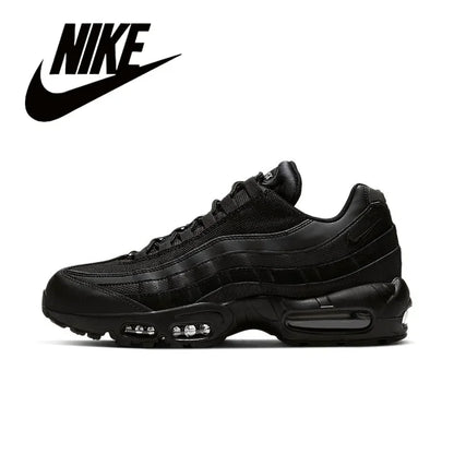 Nike Air Max 95 Unisex Trendy Retro Anti slip Wear-resistant Comfort Fabric Running Shoes GS/Black Warrior