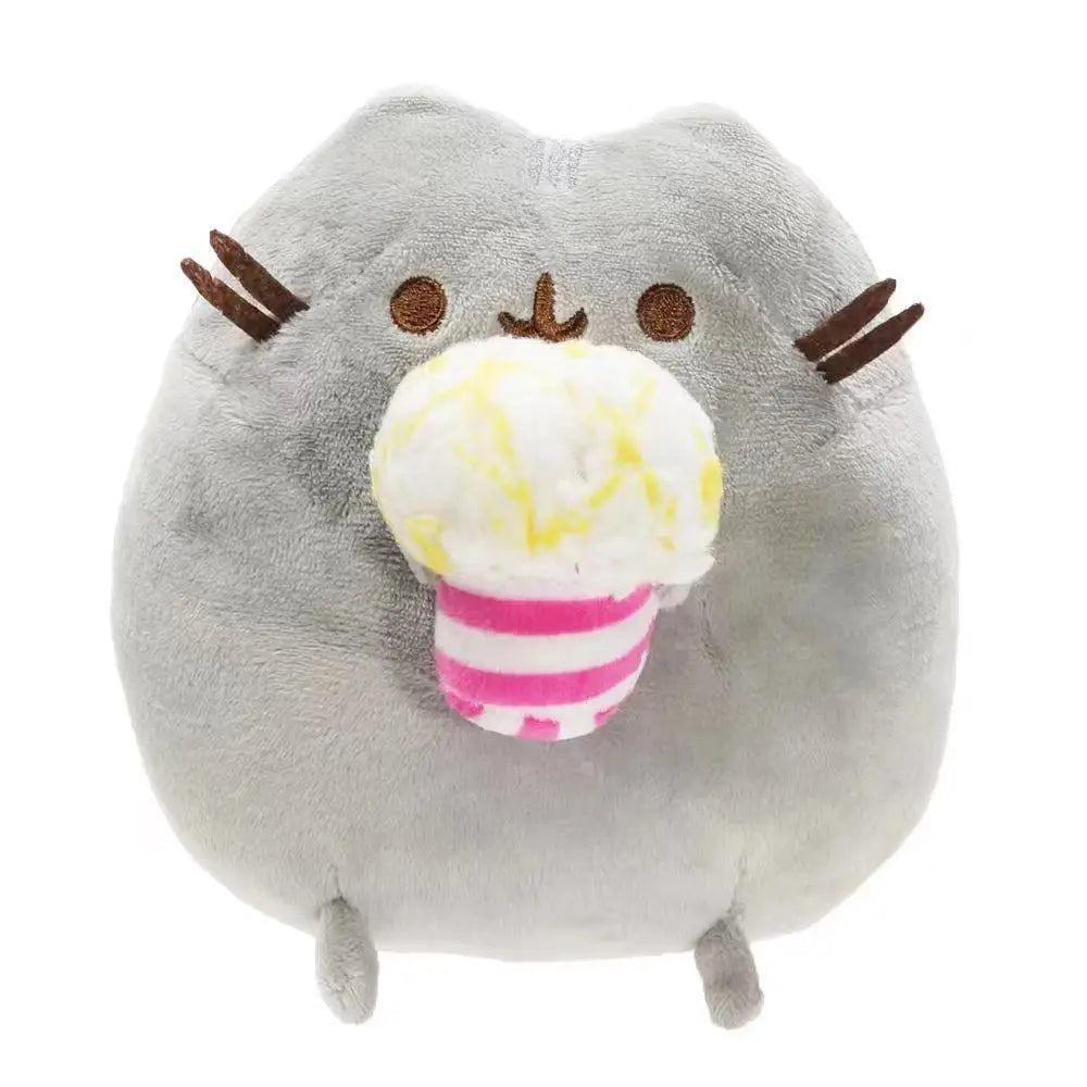 Peluche de gato de imitación de 15 cm, suave, color blanco y gris, ideal como regalo de cumpleaños para niñas y mascotas.