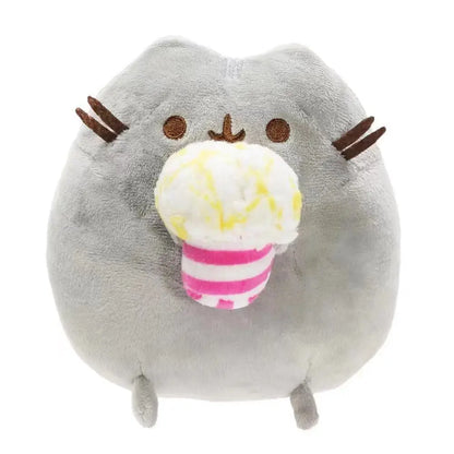 Peluche de gato de imitación de 15 cm, suave, color blanco y gris, ideal como regalo de cumpleaños para niñas y mascotas.