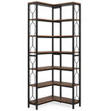 Tribesigns 7-Shelf Corner Bookshelf,Large Modern Corner Bookcase, 7-Tier Tall Corner Shelf Storage Display Rack with Metal Frame