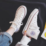 Sapatos de lona alta para homens e mulheres, estilo casal, versão coreana nova para estudantes, sapatos masculinos da moda, confortáveis sapatos Ins Board