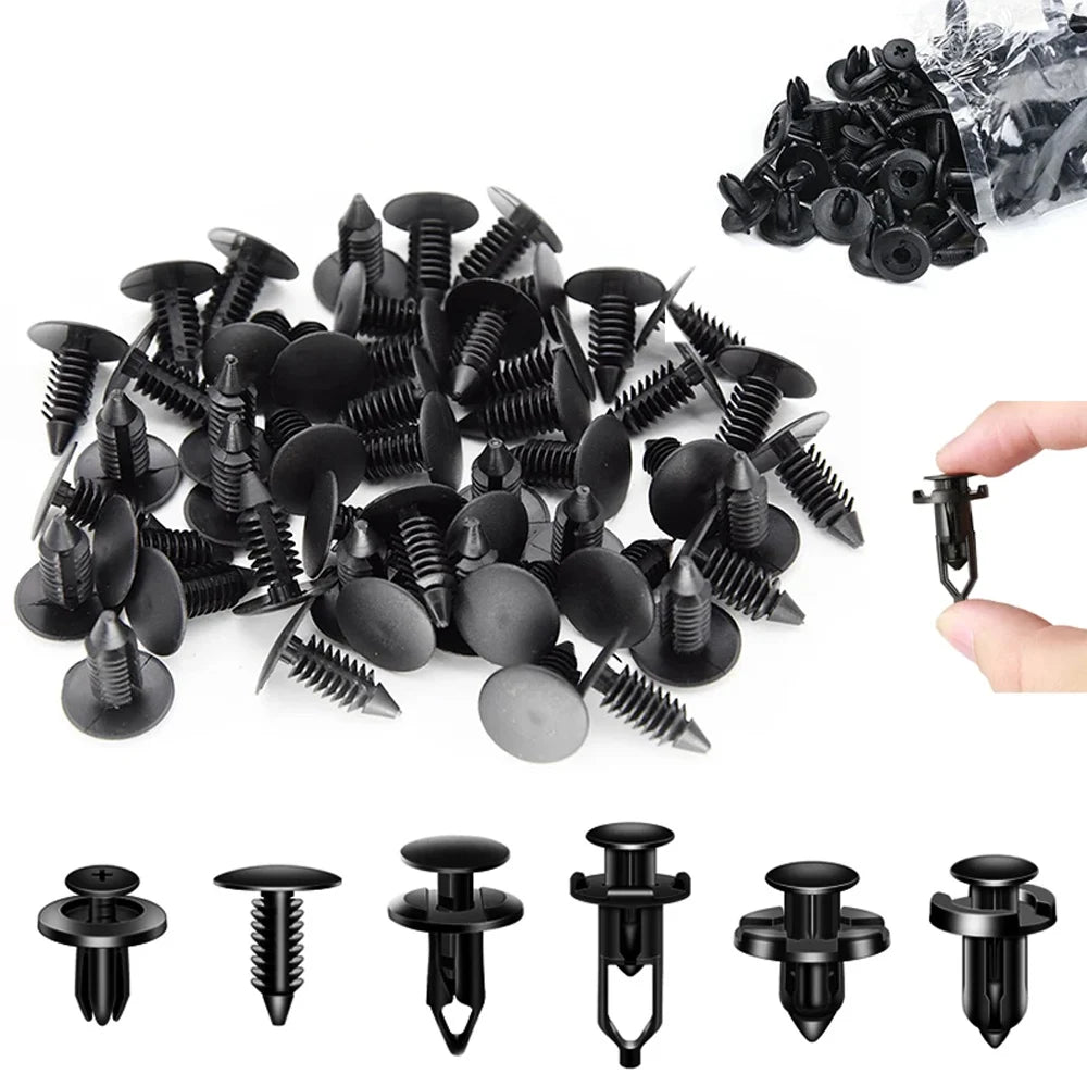 190 clips de retención para coche, 6 tamaños, kit de clips de plástico para automoción, clips para panel de moldura, remaches para parachoques de carrocería.