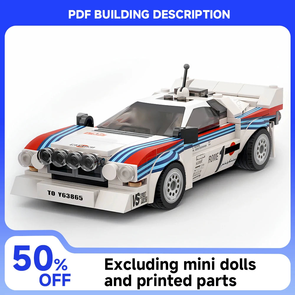 244PCS MOC-130287 Rally Racing Lancia Rally 037 Martini Racing 1983 Monte Carlo Building Blocks DIY Toy Holiday child Gift