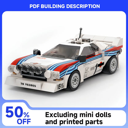 244PCS MOC-130287 Rally Racing Lancia Rally 037 Martini Racing 1983 Monte Carlo Building Blocks DIY Toy Holiday child Gift