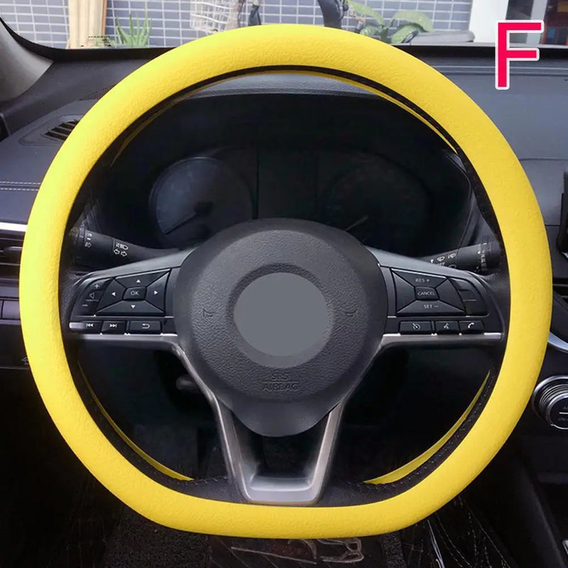 Car Silicone Steering Wheel Cover Men's And Women's Summer Fashion Sweat Wicking Non-slip All-season Model Thin And Soft