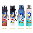 650ML Sonic Hedgehog Sport Water Bottle Large Capacity Cartoon Portable Plastic Water Bottle Drinking Cup Student Birthday Gifts