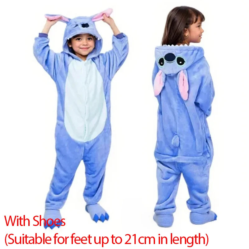 Lilo Stitch Cosplay Costume Boys Girls Spider Pajamas Plush Winter Warm Clothes for Boys Girls Halloween Christmas Gifts