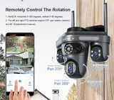 LS VISION 15MP Three Screen WiFi Camera Outdoor Three 360°Rotation PTZ IP Camera Human Auto Tracking Video Surveillance Cam CCTV