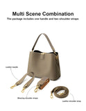 100% Genuine Leather Women's Bucket Bag Luxury Designer Versatile Shoulder Bag Women Commuter Crossbody Bags Female Handbag