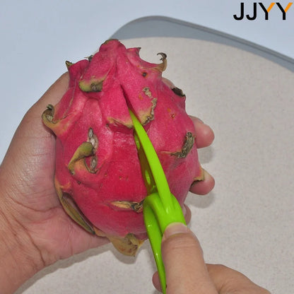 JJYY 3 en 1 Cortador de aguacate, descorazonador de manteca de karité, pelador de frutas, separador de pulpa, cuchillo de plástico, utensilios de cocina para verduras