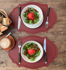 1/4/6PCS Shaped PU Placemat Set Faux Leather Kitchen Dining Table Pad Luxury Black Pink Green Place Mat Tableware Cafe Pad 식탁매트