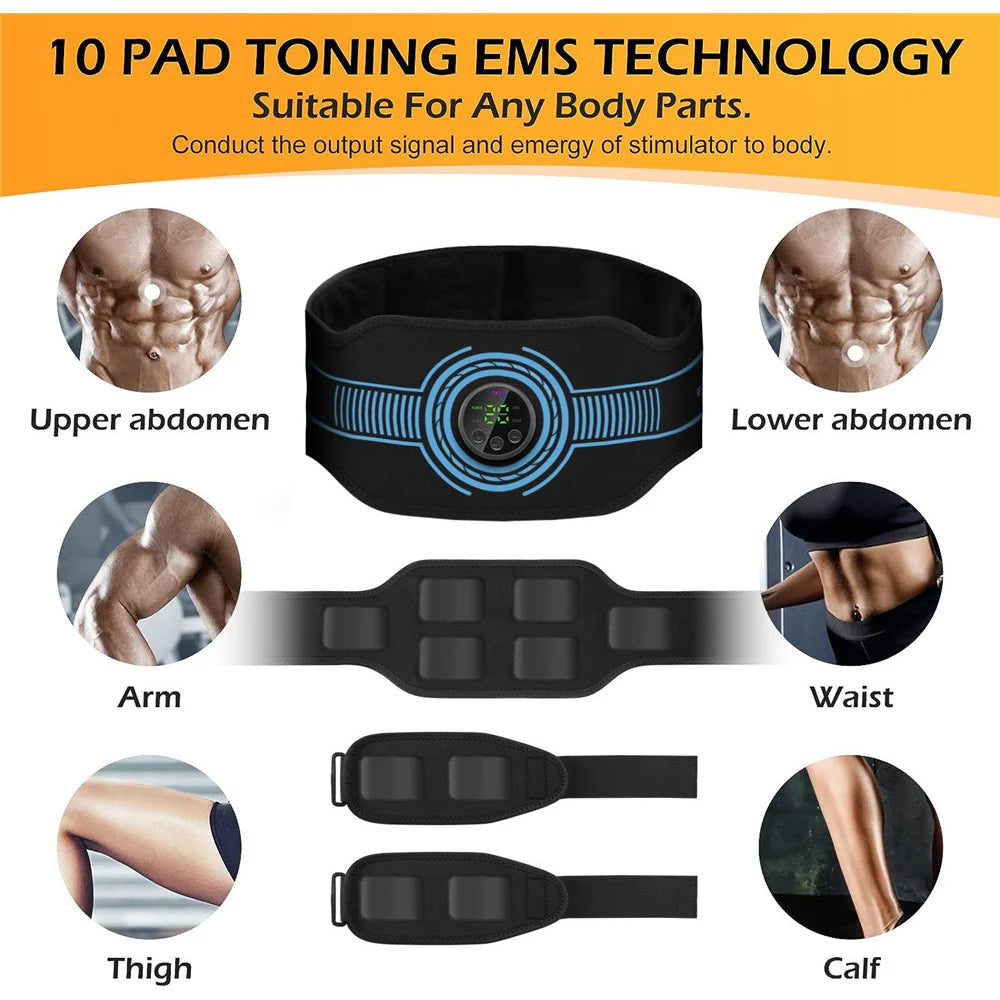 EMS Belt Massage Set Abdominal Fitness Device Intelligent Belt Full Body Muscle Stimulation Trainer USB Charging Version