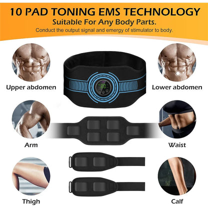 EMS Belt Massage Set Abdominal Fitness Device Intelligent Belt Full Body Muscle Stimulation Trainer USB Charging Version