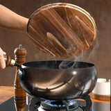 Nonstick Wok with No Coating for Gas, Boiling, Stir-Frying - Pan for Restaurant, Camping, Home, Stovetop, Induction Cooker, Cookware, Pots, Cooking