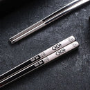 23cm Exquisite Dragon Pattern Chopsticks 304 Stainless Steel Non-slip Chinese Chopstick Food Sushi Sticks Home Kitchen Tableware