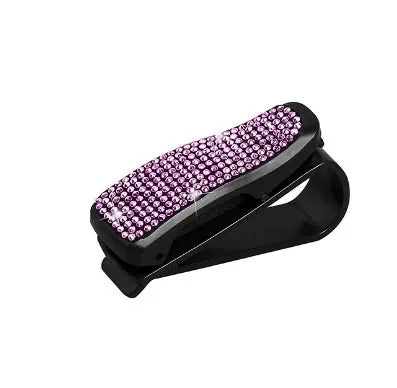 Car Sun Visor Sunglasses Clip Diamond Glasses Holder Eyeglasses Clips Card Ticket Holder Fastener Glasses Case Auto Accessories