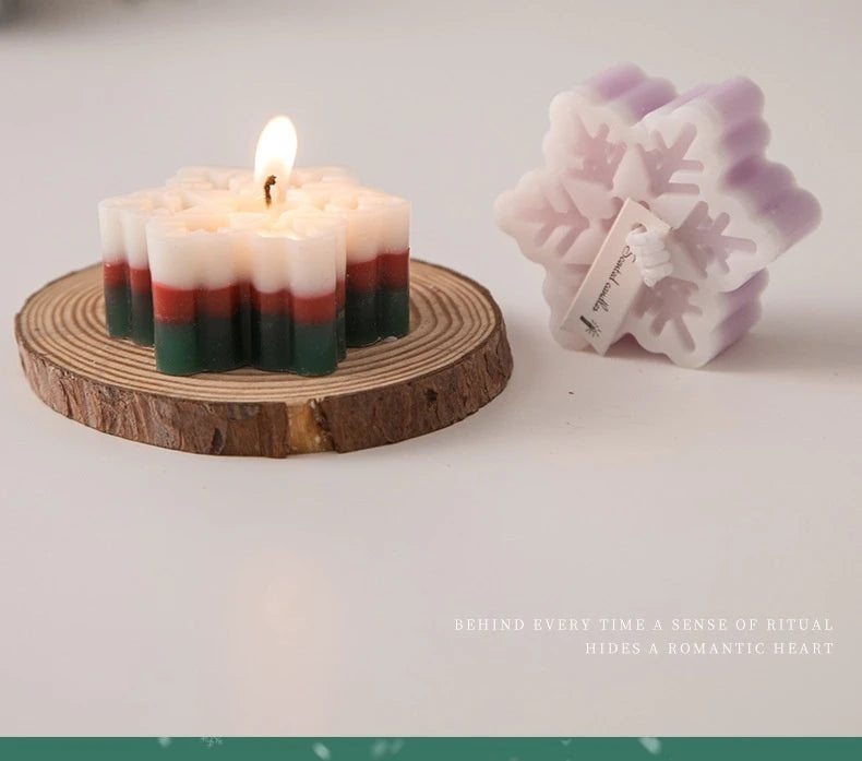 New Christmas Snowflake Aromatherapy Candle Hand-Made Romantic Atmosphere Creative Home Desktop Decorations With Gifts Ornaments