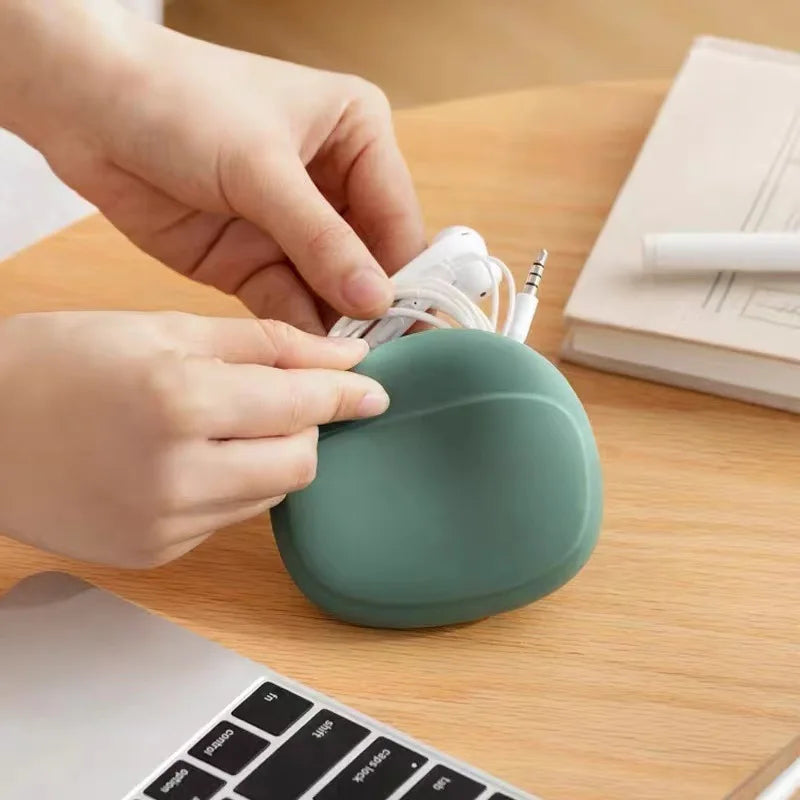 Portable Silicone Earphone Bag Key Data Cable Protection Case Mini Storage Box Multifunctional USB Cord Organizer Washable