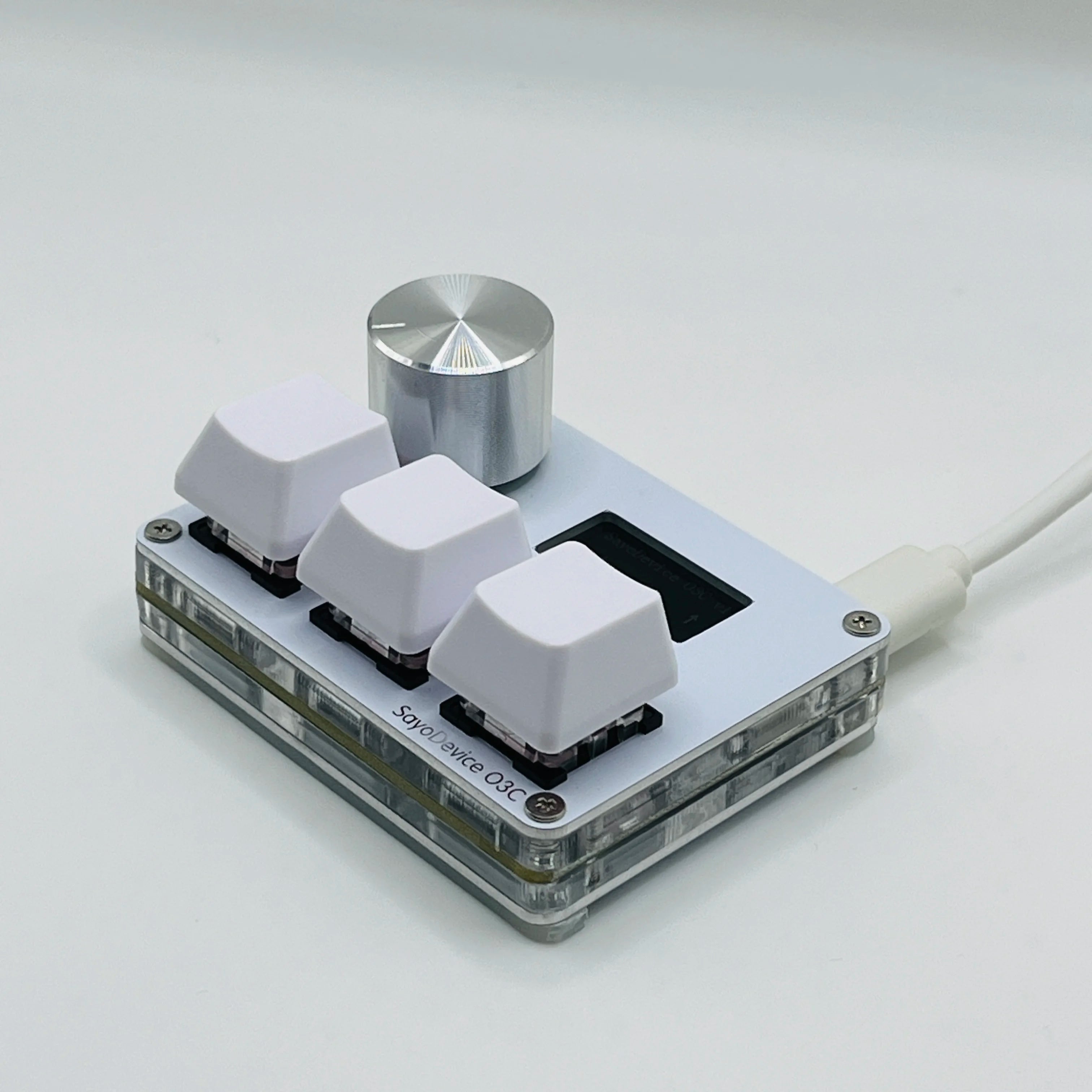 O3C SayoDevice OSU O3C Rapid Trigger Hall Switches Magnetic Pink Switches Keyboard With Knob Screen Copy Paste Shotcut