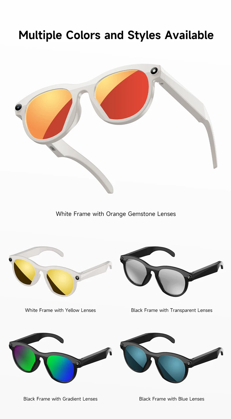 Lenovo 8K 2400W Smart AI Glasses Photo Video HD Shooting Camera Voice Call Translation Bluetooth Women Men Motorcycle Glasses