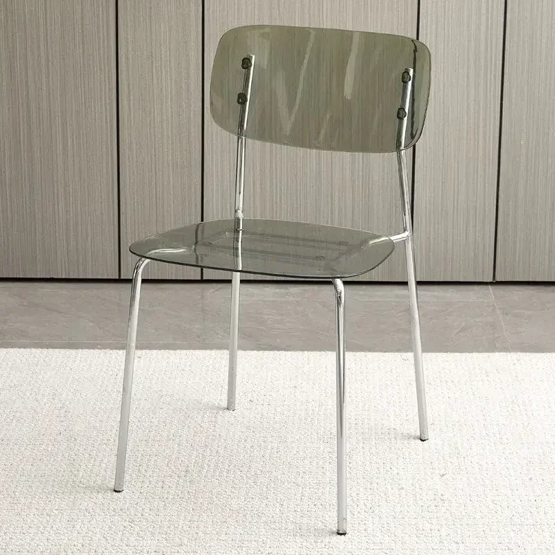 Modern Simple Household Transparent Dining Chair Backrest Single Person Leisure Net Red Table Plastic Chair Makeup Chairs  стул