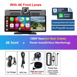 Srnubi 10.26" Dash Cam Rearview Carplay Android Auto 4K DVR Navigation Player Dual Lens Recorder Dashboard WIFI BT