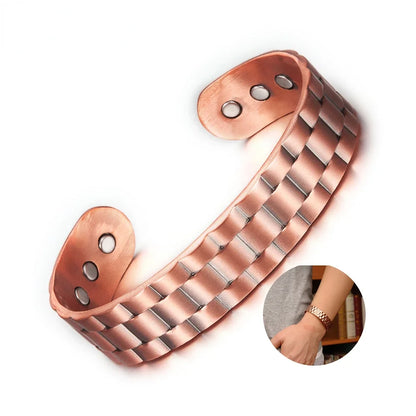 Pure Copper Bracelet Men Magnetic Arthritis Adjustable Magnets Men Cuff Bracelet Magnetic Therapy Health Energy Bracelet for Men